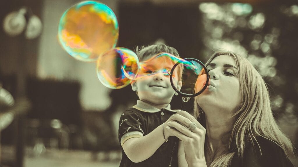 Home mother, son, bubbles, blow, play, soap bubbles, family, woman, kid, child, childhood, love, care, leisure, joy, happiness, mother, mother, family, family, family, family, family